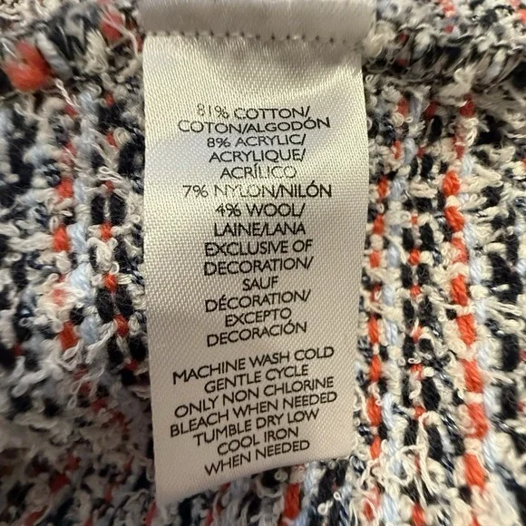 Ann Taylor LOFT Multi-Color Tweed Open Front‎ Bell Sleeve Jacket S Preppy 89-13 - Picture 4 of 12